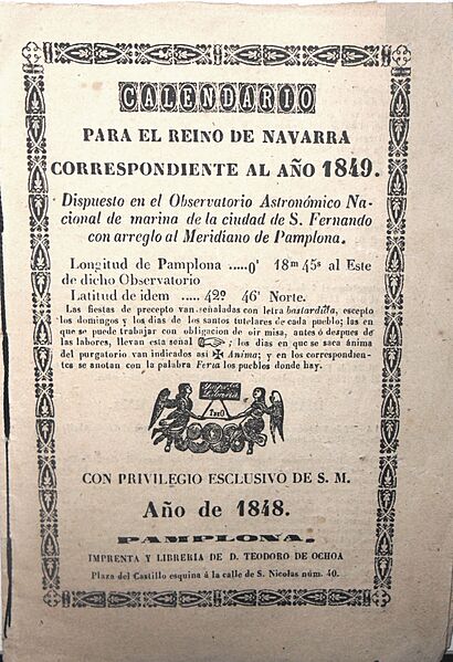 Ochoa. Calendario (1848)