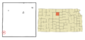 Osborne County Kansas Incorporated and Unincorporated areas Natoma Highlighted