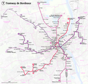 Archivo:Plan du réseau des tramways de Bordeaux