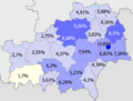 Russians in Homieĺskaja voblasć, Belarus (2009 census)