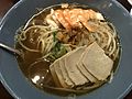 Singapore prawn noodle soup