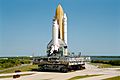 Space Shuttle Columbia rolls out to Launch Pad 39B