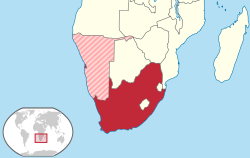 Ubicación de África del Sudoeste
