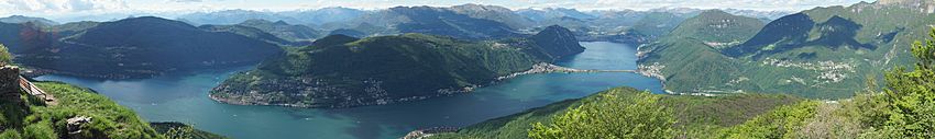 Archivo:View on Lake Lugano from Monte Bré