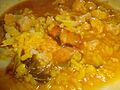 Arroz caldoso con costilla de cerdo y coliflor