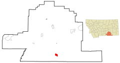 Big Horn County Montana Incorporated and Unincorporated areas Wyola Highlighted.svg