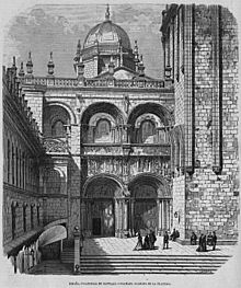 Archivo:Catedral de Santiago, fachada de la Platería, de Ruiz
