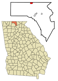 Fannin County Georgia Incorporated and Unincorporated areas McCaysville Highlighted.svg