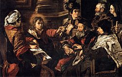 Archivo:G Serodine Cristo entre los doctores 1625 Louvre