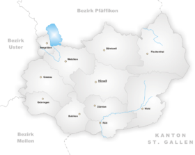 Archivo:Karte Gemeinden des Bezirks Hinwil