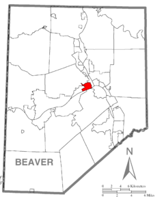 Map of Beaver, Beaver County, Pennsylvania Highlighted.png
