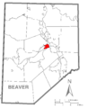 Map of Beaver, Beaver County, Pennsylvania Highlighted