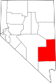 Mapa de Nevada con la ubicación del condado de Lincoln