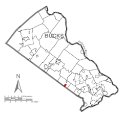 Map of Warminster Heights, Bucks County, Pennsylvania Highlighted.png
