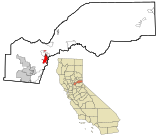 Placer County California Incorporated and Unincorporated areas Auburn Highlighted.svg