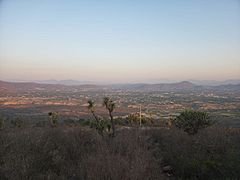 Vista del amanecer de Ixmiquilpan, Hidalgo, visto desde el cerro de la Santa Cruz El Maye Ixmiquilpan Hidalgo