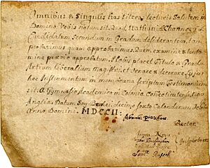 Archivo:Yale College diploma Nathaniel Chauncey 1702