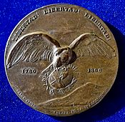 Archivo:Argentine Art Nouveau Medal 1906 by Victor de Pol, Repatriation of the National Hero Las Heras, obverse