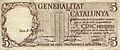 Bitllet de 5 pessetes realitzat per la Generalitat de Catalunya durant la Guerra Civil Espanyola, 1936 Moneda republicana