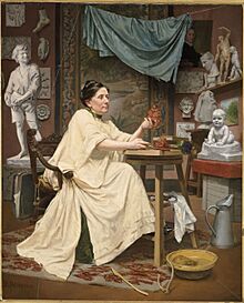 Blanche Polonceau - Portrait de la sculptrice Blanche Moria dans son atelier.jpg