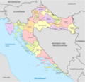 Croatia, administrative divisions - de - colored
