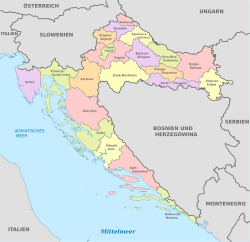 Archivo:Croatia, administrative divisions - de - colored