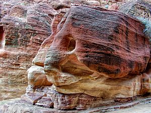 Archivo:Elephant Rock Formation at entrance to Petra - panoramio