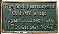 First Oxfam shop plaque crop
