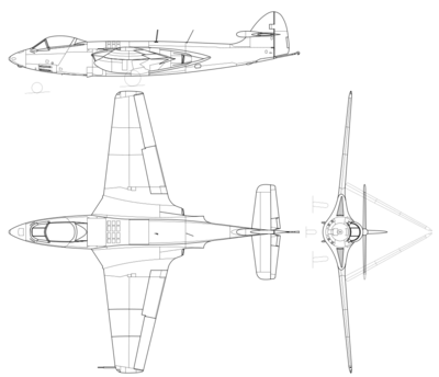 Archivo:Hawker Sea Hawk 3-view line drawing