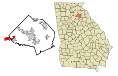 Jackson County Georgia Incorporated and Unincorporated areas Braselton Highlighted.svg