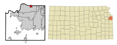 Johnson County Kansas Incorporated and Unincorporated areas Lake Quivira Highlighted.svg