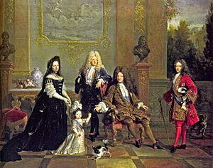 Archivo:Louis XIV of France and his family attributed to Nicolas de Largillière