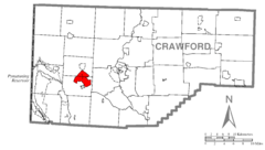 Map of Conneaut Lakeshore, Crawford County, Pennsylvania Highlighted.png
