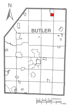 Map of Eau Claire, Butler County, Pennsylvania Highlighted.png