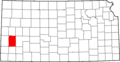 Map of Kansas highlighting Kearny County