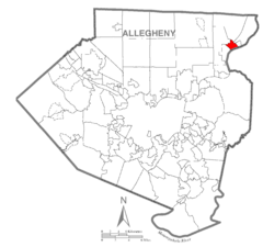 Map of Tarentum, Allegheny County, Pennsylvania Highlighted.png