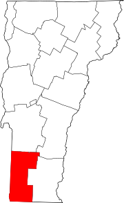 Map of Vermont highlighting Bennington County.svg