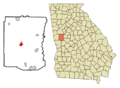 Meriwether County Georgia Incorporated and Unincorporated areas Greenville Highlighted