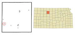 Rooks County Kansas Incorporated and Unincorporated areas Palco Highlighted.svg
