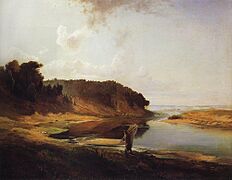 Savrasov river and fisher