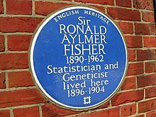 Archivo:Sir Ronald Aylmer Fisher plaque