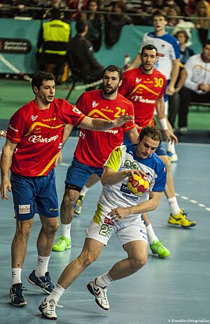 Archivo:Spain vs Slovenia at 2013 World Handball Championship (8)