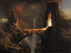 Thomas Cole - Expulsion. Moon and Firelight
