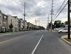 2018-10-02 15 34 28 View west along Camden County Route 544 (Evesham Road) at Charleston Avenue along the border of Lawnside and Somerdale in Camden County, New Jersey.jpg