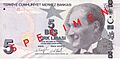 5-II Türk Lirası front