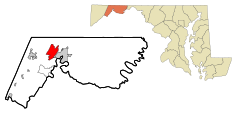 Allegany County Maryland Incorporated and Unincorporated areas La Vale Highlighted.svg