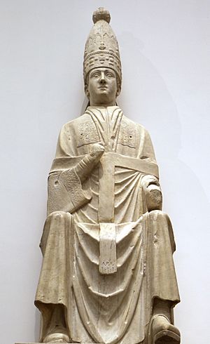 Arnolfo di cambio e collaboratore – Bonifacio VIII tra due profeti (1296-1300) 02.jpg