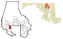 Baltimore County Maryland Incorporated and Unincorporated areas Lochearn Highlighted.svg