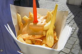 Belgian fries with sauce andalouse in Brussels.jpg