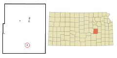 Chase County Kansas Incorporated and Unincorporated areas Matfield Green Highlighted.svg